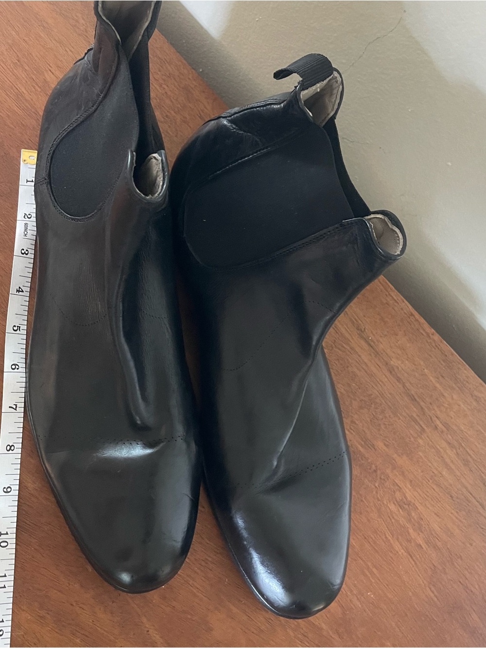 All Saints Men's Black Leather Boots Size 45 - Picture 2 of 6